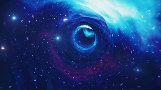 虫洞空间变形,科幻小说.黑洞.涡旋超空间隧道.三维插图照片