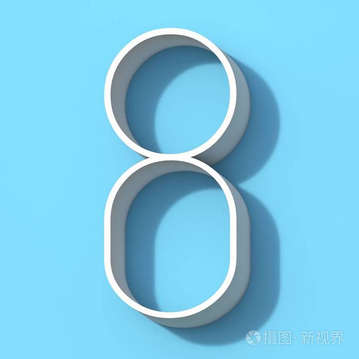 带阴影数字88的线字体3d