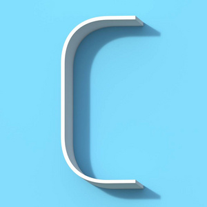 带阴影字母c 3d的线条字体插画