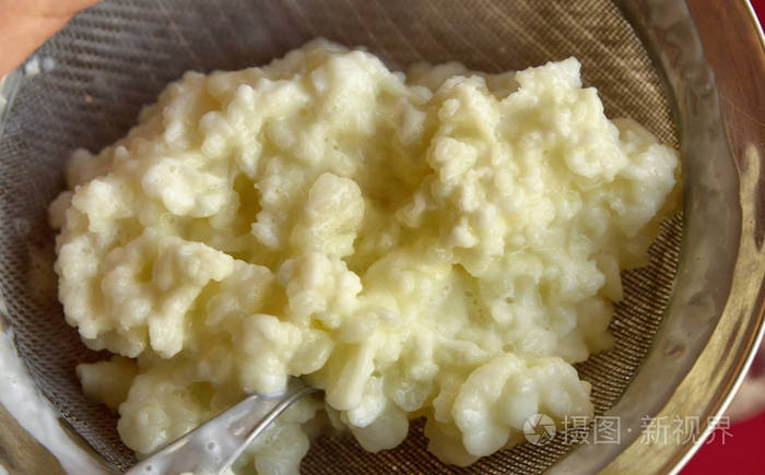 开菲尔颗粒特写图像