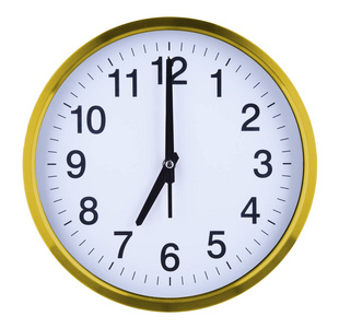 白色背景隔离的挂钟九点钟