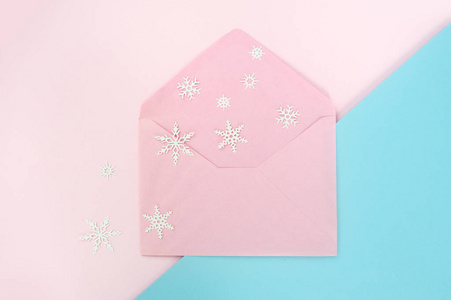 雪花圣诞信封图片