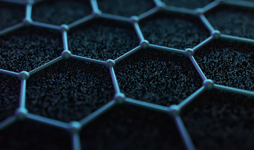 抽象六边形原子连接科学技术图片