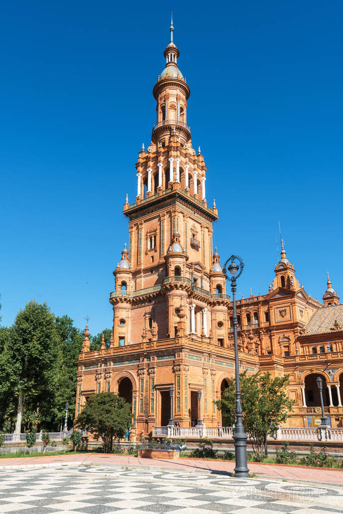 西班牙塞维利亚著名的埃斯帕纳广场旅游景点地标