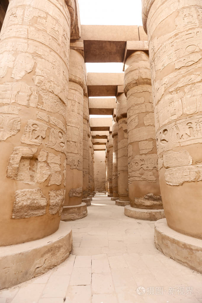 埃及卢克索卡纳克神庙多柱式大厅立柱
