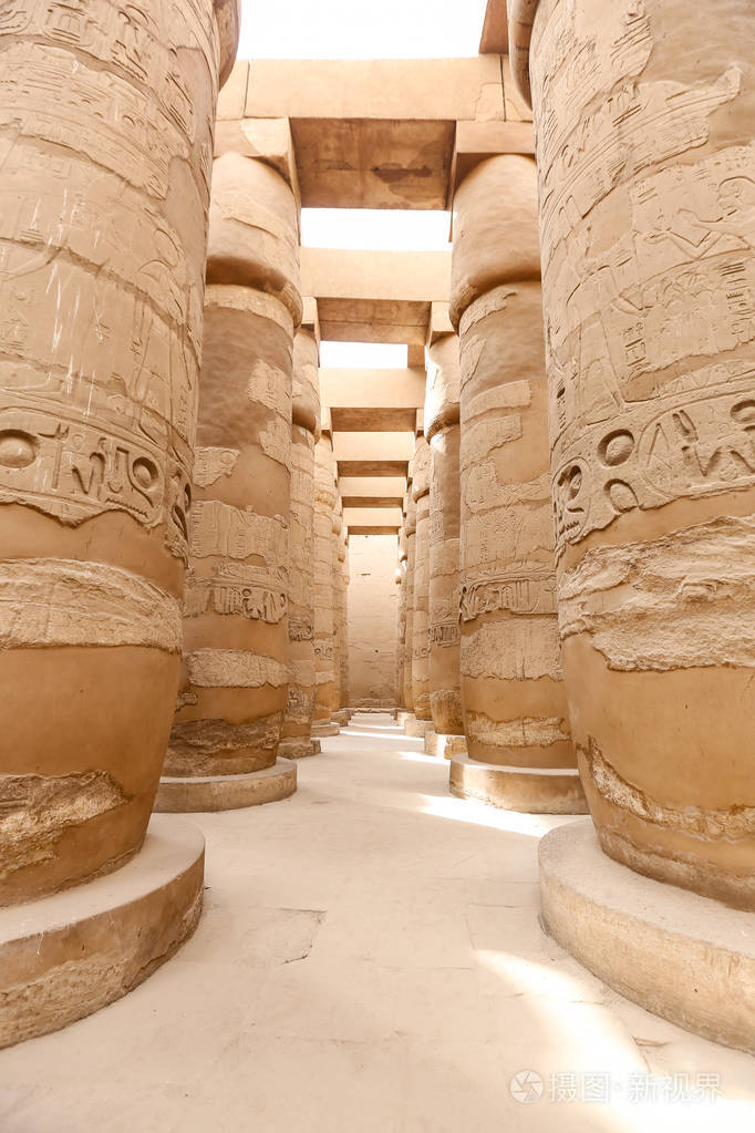 埃及卢克索卡纳克神庙多柱式大厅立柱
