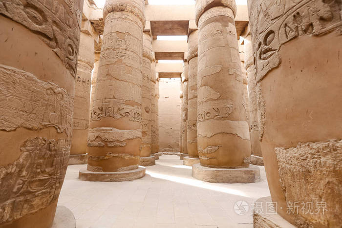 埃及卢克索卡纳克神庙多柱式大厅立柱