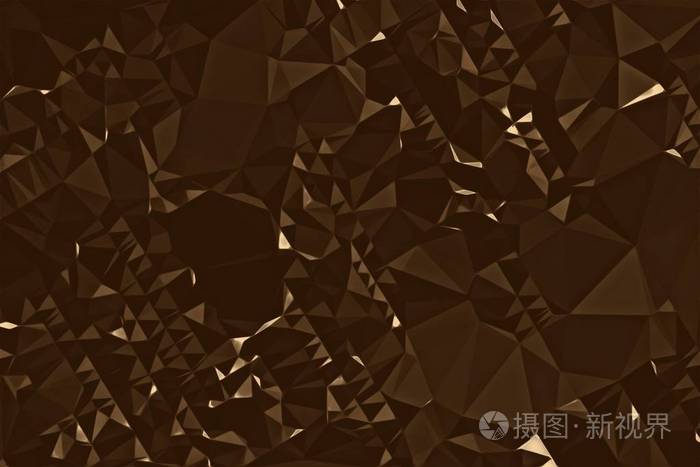 金三角马赛克金色多边形，折纸。