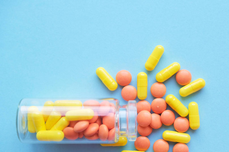 文本的复制空间.流行病止痛药医疗保健治疗药片和药物滥用概念照片