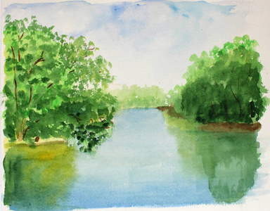 水彩天空和草图片