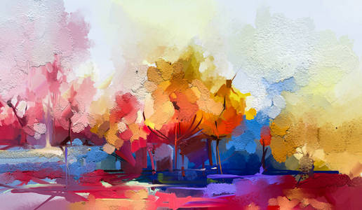 抽象油画风景画.照片