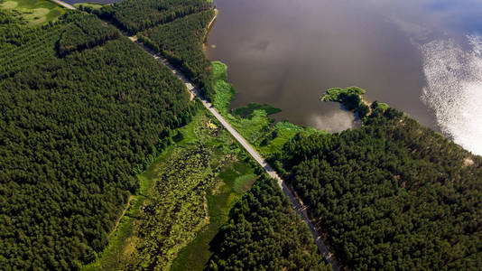 森林湖航空摄影图片