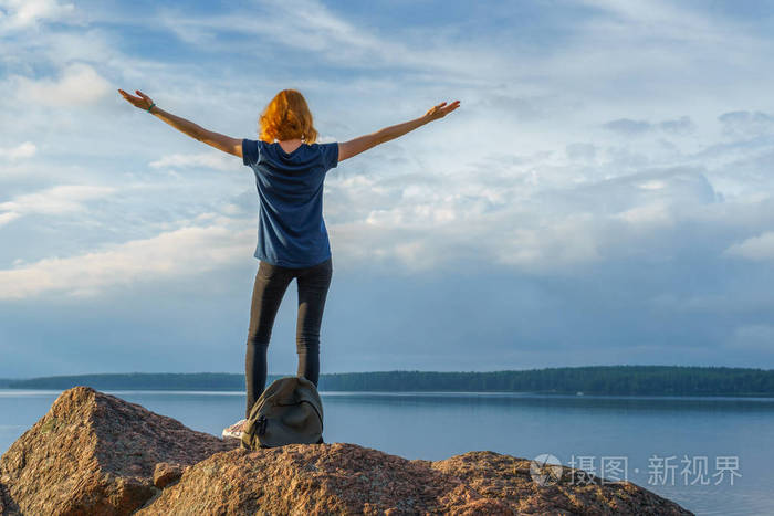 蒙雷普斯公园,维堡,俄罗斯.旅游概念