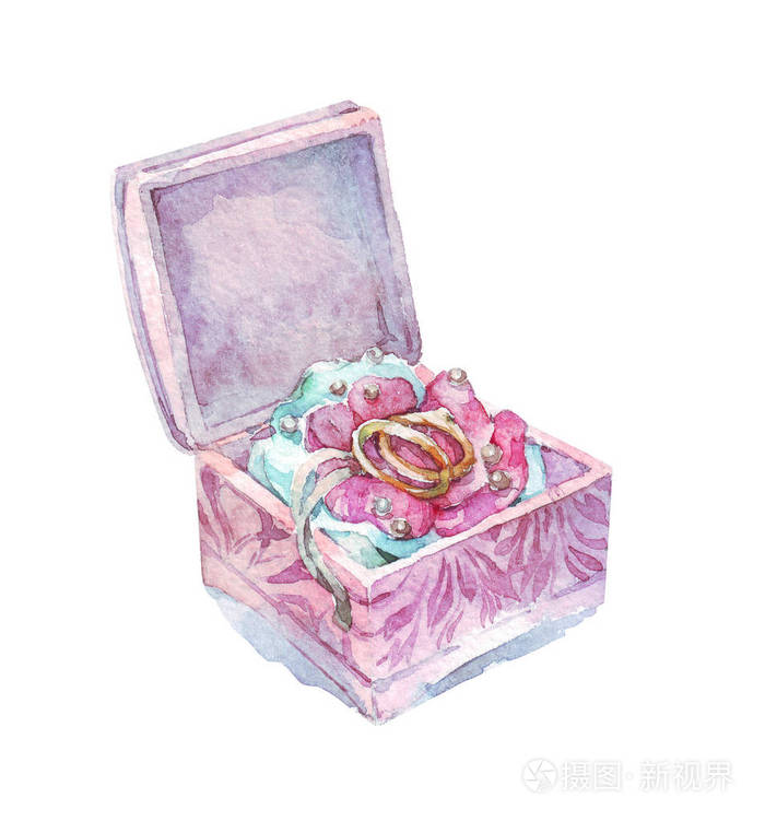 装饰盒中的结婚戒指