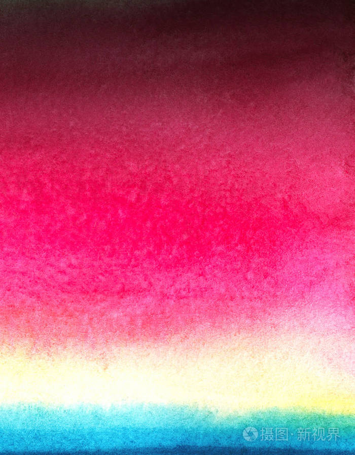 纹理纸上的手绘水彩画插图.