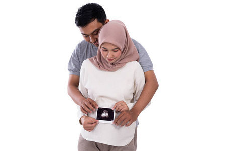 妊娠腹部超声显像夫妇图片