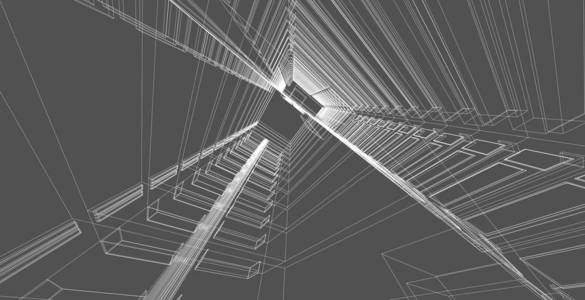 三维建筑插图建筑透视线.照片