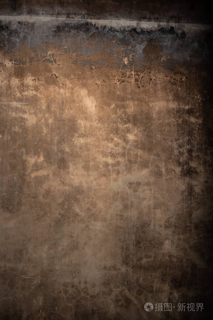 深褐色背景混凝土纹理墙面锈迹斑斑