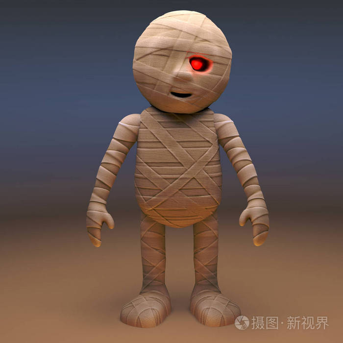 不死埃及木乃伊怪物静止不动3d插图