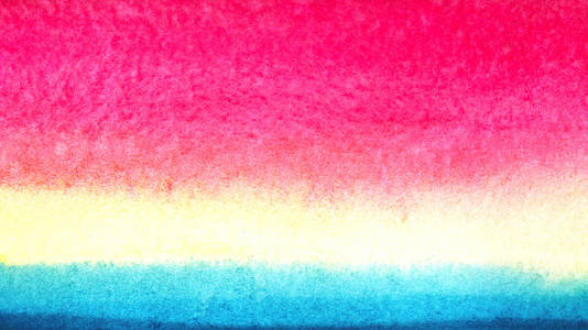 从饱和粉红色到亮黄色到软绿色的明亮渐变,具有湿墨效果.