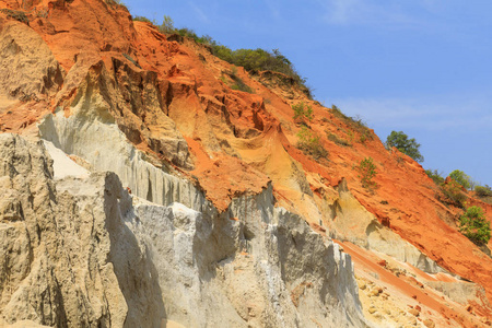 越南仙女溪的橙色沙崖图片