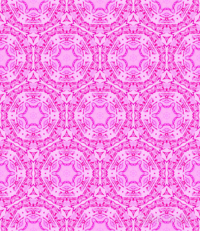粉红色徽章通体无缝图案手绘
