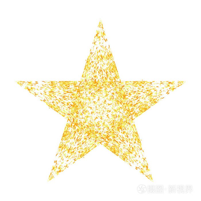 白色背景上孤立的金星黄星图案
