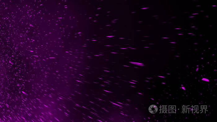在黑色背景上为文本或空间隔离的紫色粒子碎片薄膜纹理效果设计元素