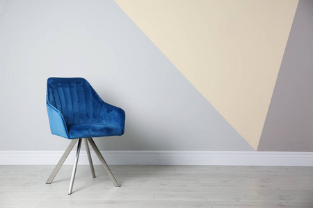蓝色现代木地板室内设计椅子图片