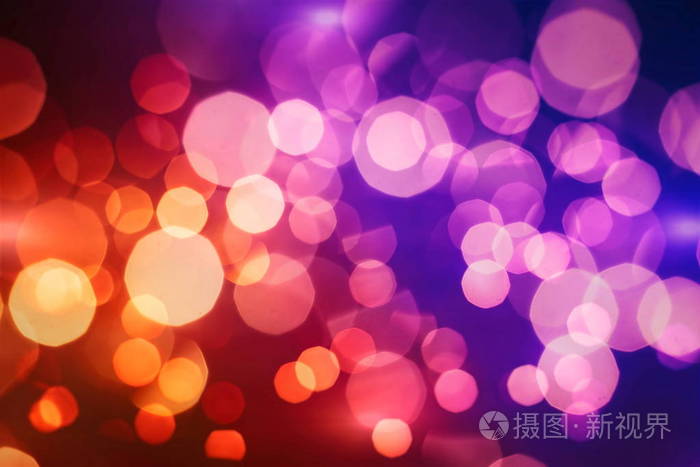 抽象圣诞复制空间闪烁的蓝色聚光灯散焦的金色灯光新年迪斯科派对