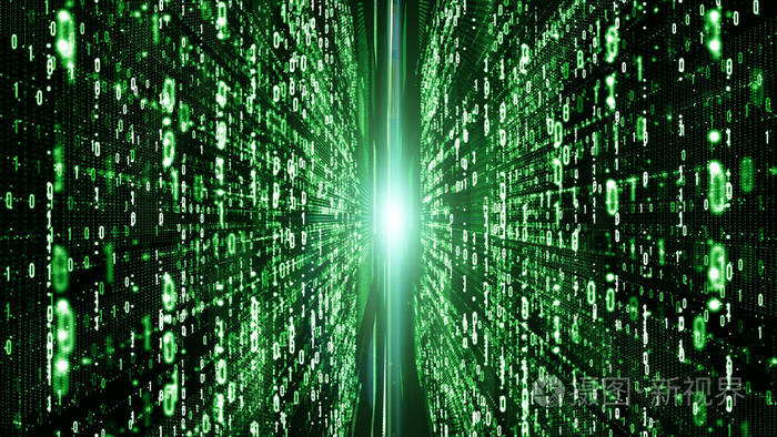 抽象数字矩阵粒子流数字数据连接