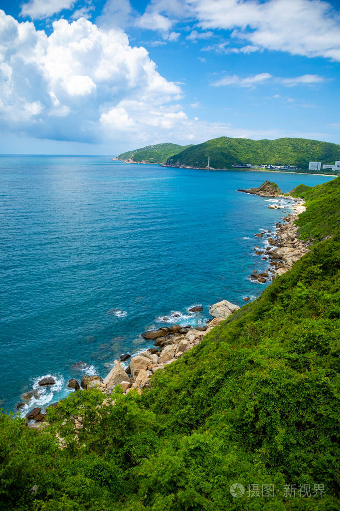 海南三亚海岸景观,亚洲南部的热带旅游天堂照片-正版商用图片2lx3wd