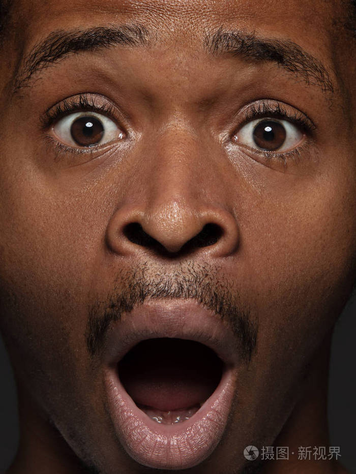 美国黑人青年的特写肖像