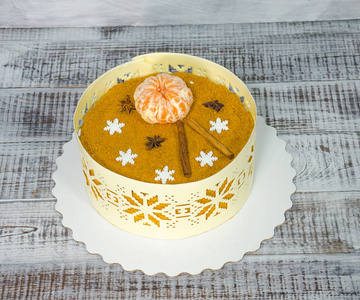 桂皮橘巧克力周年纪念蛋糕图片