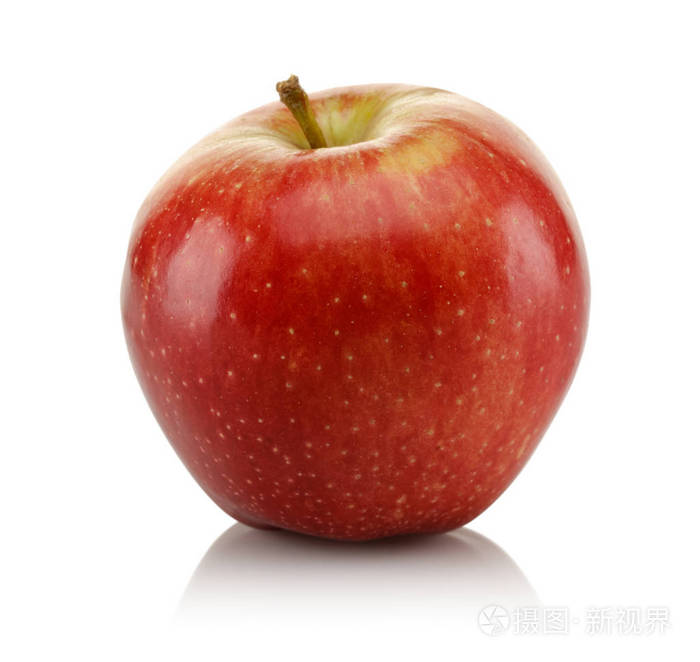 一个红苹果孤立在白色上