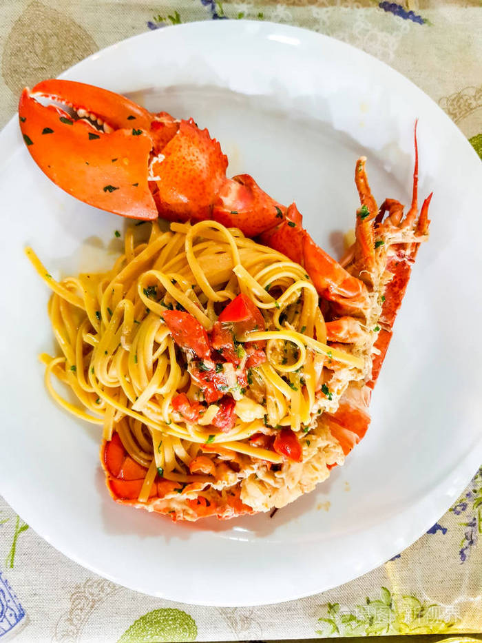 意大利海鲜意大利面大龙虾意大利面闭合卡拉布里亚餐厅