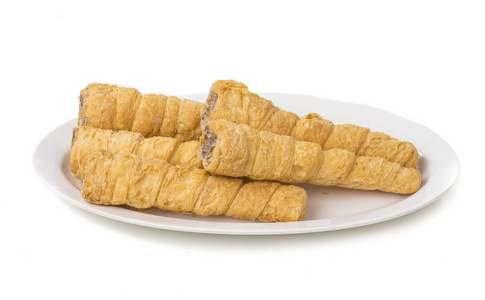 奶油酥皮卷照片