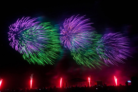 夜空中五彩缤纷的烟花图片