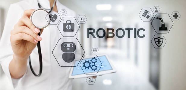 医学机器人rpa自动化现代医学技术概念.照片