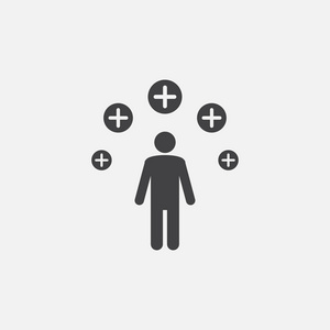 正面经验雕文图标.单色风格设计简约元素.