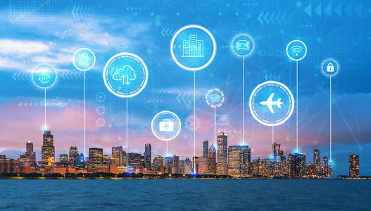 数字智慧城市图片-数字智慧城市素材-数字智慧城市插画-摄图新视界