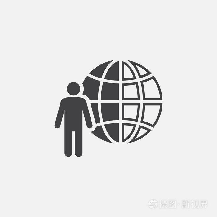 全局管理图示符图标.单色风格设计简约元素.