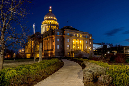 夜晚爱达荷州首府美景图片