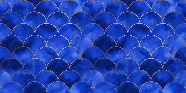 海浪或鱼鳞的无缝图案.传统的亚洲几何装饰品.向量波.