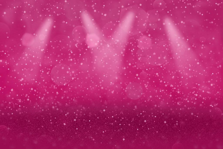 粉色闪亮闪亮灯光散焦舞台聚光灯bokeh抽象背景,火花四射,节日模型