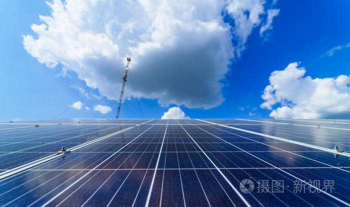 光伏供电系统.太阳能发电厂.生态可再生能源的来源.