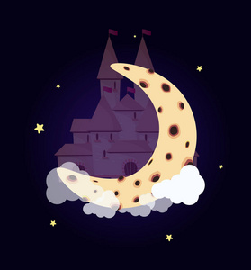 梦幻公主城堡月夜星空图片