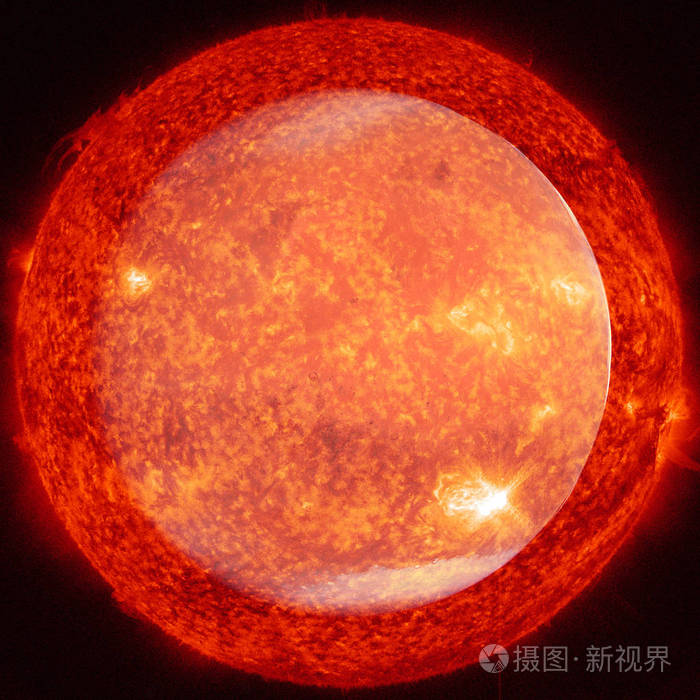 非常热的恒星太阳的耀斑这张图片的元素由美国宇航局提供