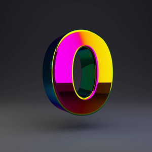 全息3d字母z大写.有光泽的字体,彩色反射和阴影隔离在黑色背景上.