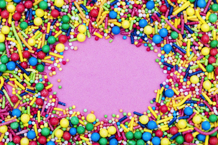 彩色糖果蛋糕装饰花洒背景图片